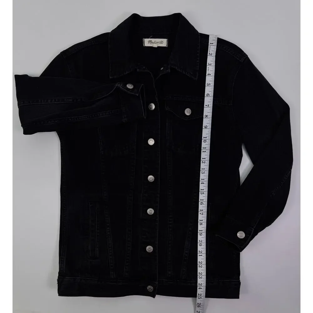 Madewell Black Denim Trucker Jacket Women’s XXS Classic Fit - Picture 8 of 8